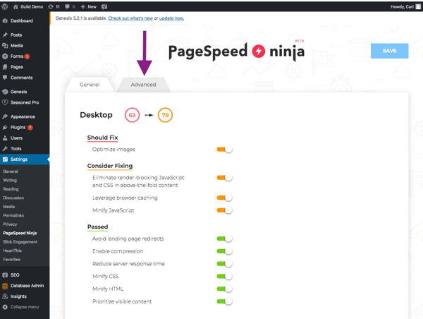 PageSpeed ninga - step 2