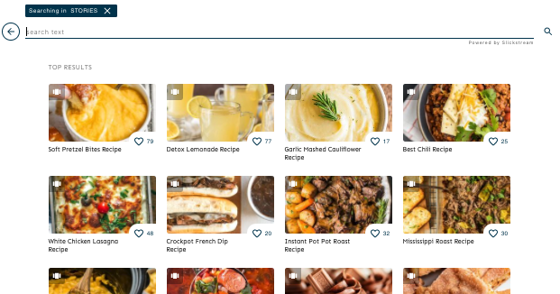 Slickstream web story integration with search
