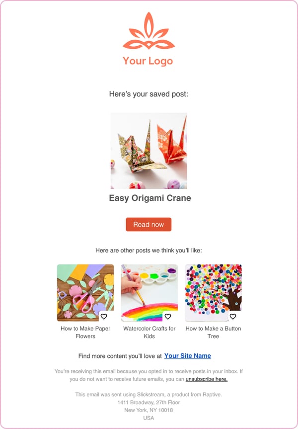 Slickstream Email Capture_email example