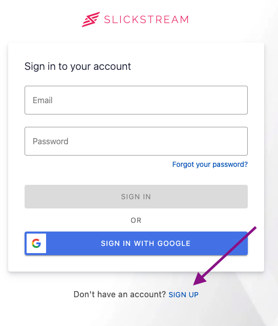 Slickstream sign up